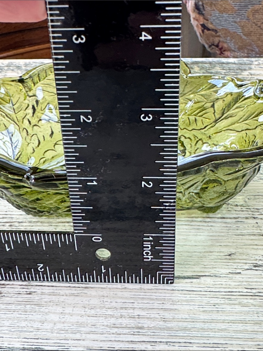 VTG MCM Indiana Glass 7” Triangular Green Loganberry Candy Dish - Picture 4 of 4